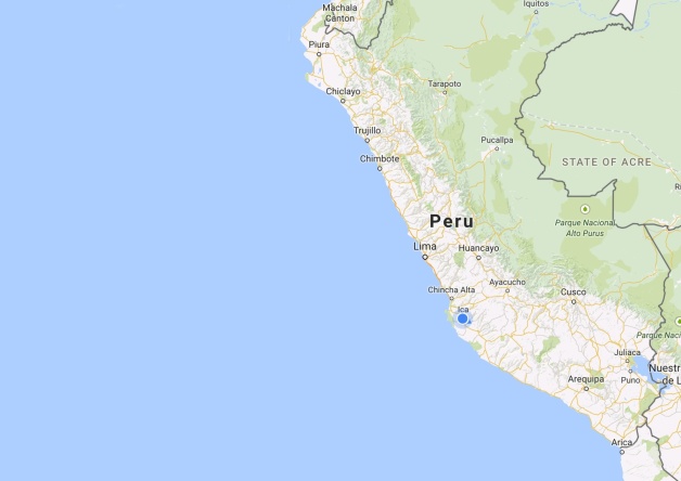 Map: the coast of Peru